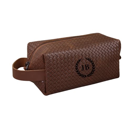 Personalized Premium Genuine Leather Dopp Kit for Men - Handcrafted