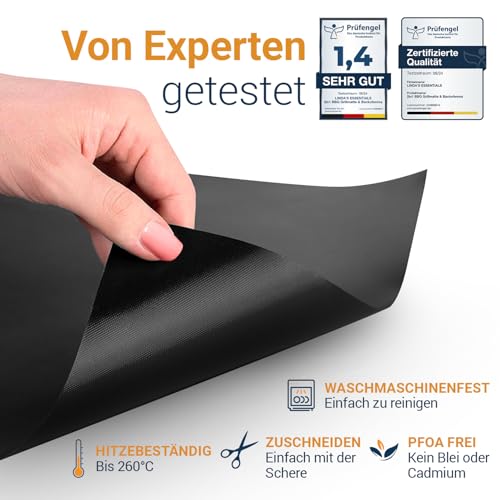 Foto von Linda's Essentials Dauerbackfolie für Backofen und Grill, Backpapier wiederverwendbar geeignet für Elektro- und Gasbackofen, antihaftbeschichtet, für den Backofenboden, BPA- und PFOA-frei (3er Pack)