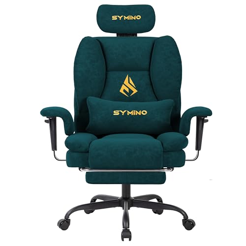 Symino Chaise Gaming Fauteuil Gaming Ergonomique - Chaise Bureau avec Repose-Pieds Réglable, PU en Cuir 130kg