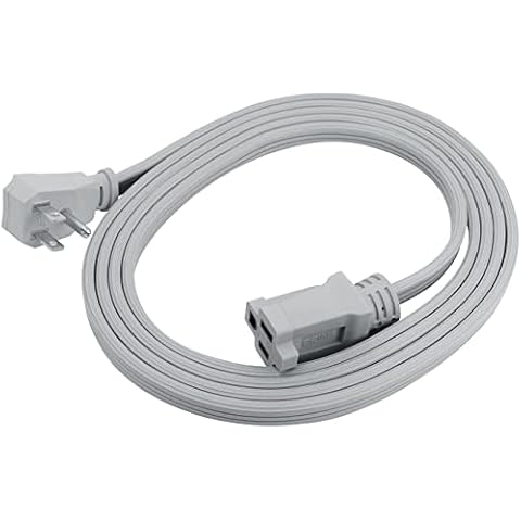 Clear Power 9 ft 14/3 Gray Air Conditioner/Major Appliance Indoor Extension Cord, Grounded Flat Plug, Perfect for AC Units and Major Appliances, DCIC-0003-DC Cover
