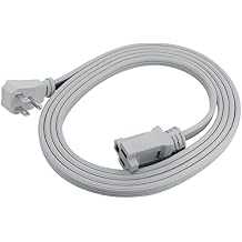 Clear Power 9 ft 14/3 Gray Air Conditioner/Major Appliance Indoor Extension Cord, Grounded Flat Plug, Perfect for AC Units and Major Appliances, DCIC-0003-DC