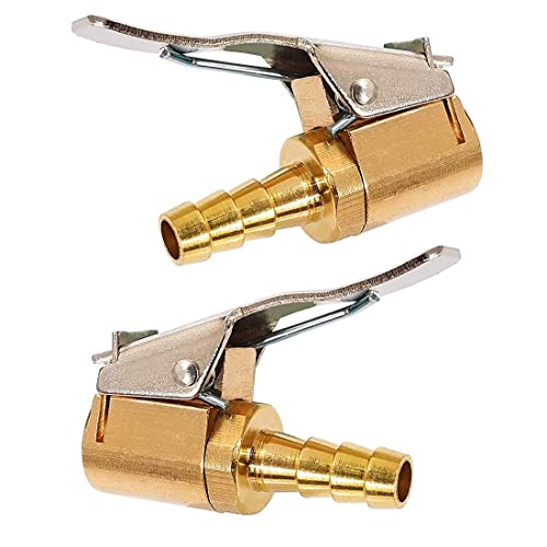 Embout de Gonflage Laiton, 2 Pièce Clip de Pompe à Air, Adaptateur de Valve de Pneu de Voiture, Raccord de Valve de Gonflage, Pompe de Embout Laiton Gonflage Valve Clip, Pince Connecteur Adaptateur