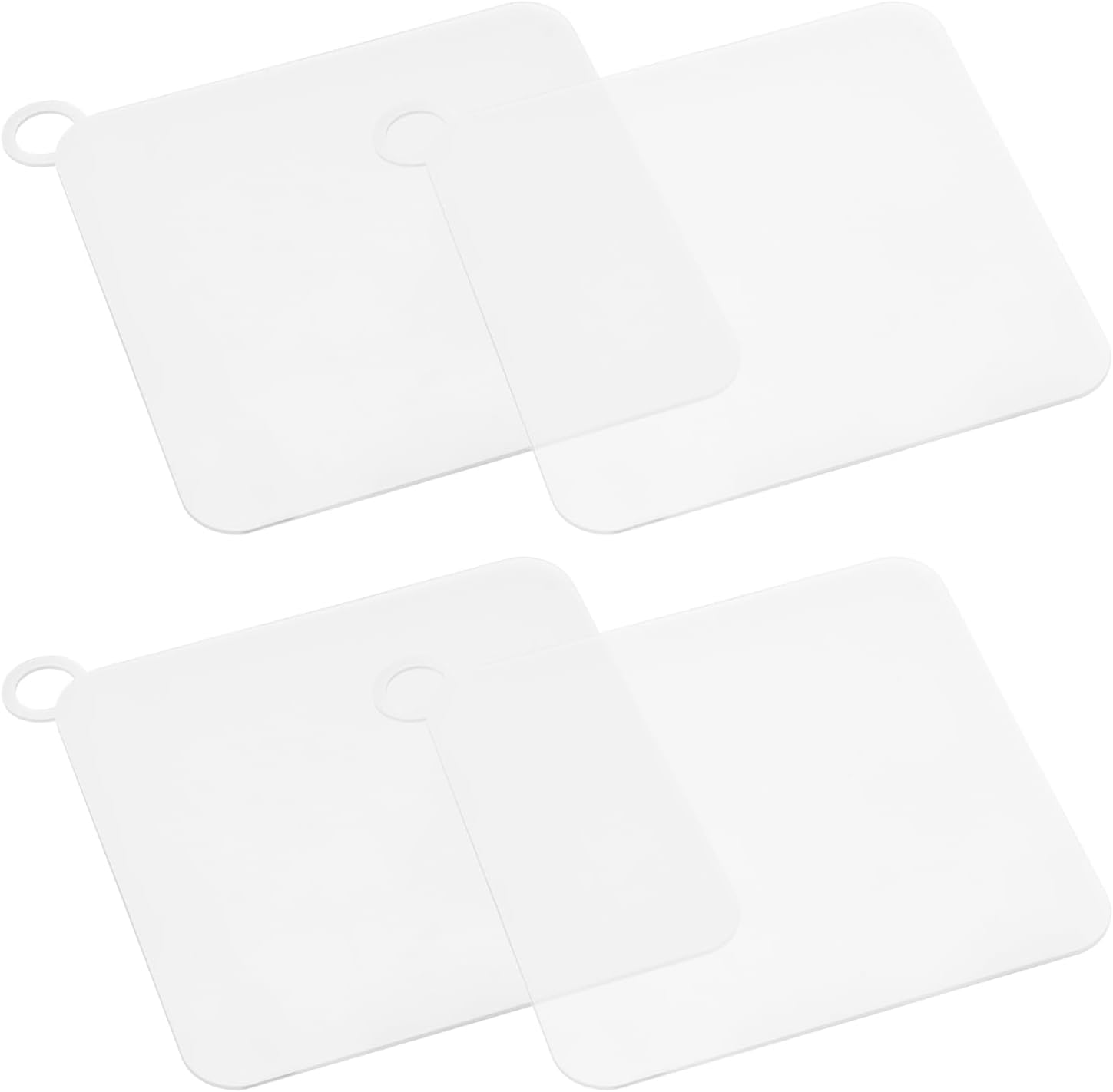 uxcell Silicone Tub Stopper Floor Drain Cover, 8 x 8inch Anti-Odor Bathtub Drain Mat Plugs Sewer Stopper for Kitchen Bathroom Balcony, Square Grey 4Pcs