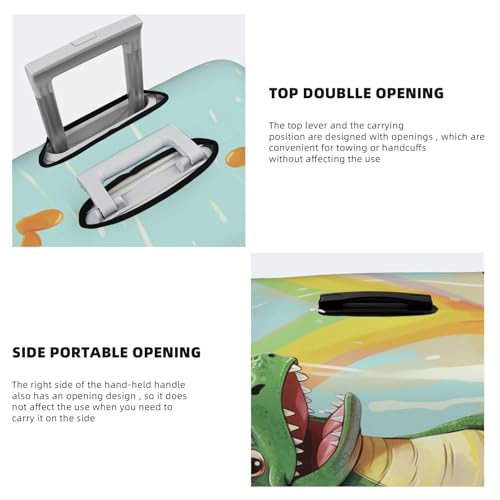Travel Luggage Cover cute crocodile rainbow Suitcase Protector Elastic Washable Stretch Suitcase Protector Anti-Scratch Travel Suitcase Cover Fit 18-32 Inch Luggage4