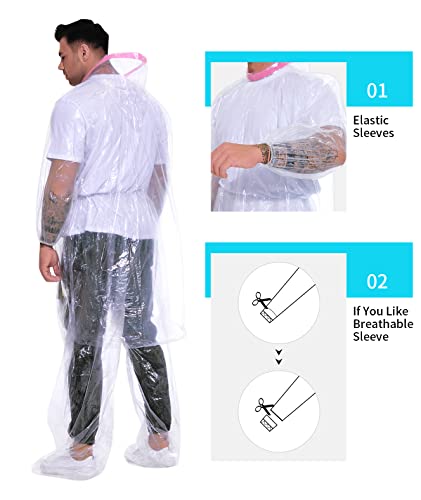 Molirex Plus Size Emergency Raincoat Set – Clear Disposable Ponchos with Hoods - Image 6