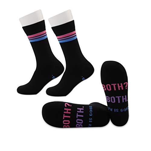 JXGZSO 2 Pairs Bisexual Pride Flag Socks - Bisexual Gift - Both Is Good