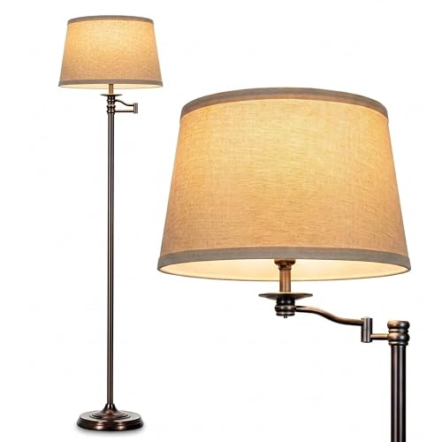 Brightech Caden LED Floor lamp, Great Living Room D&eacute;cor, Tall Lamp With Swing Arm, Classic Lamp for...