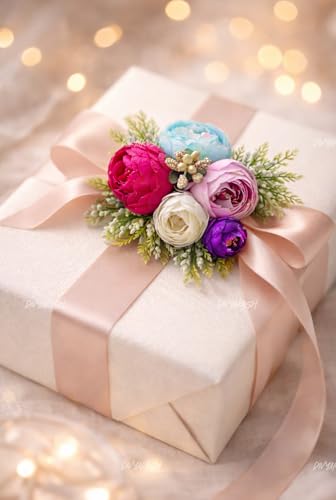 Image of Divyakosh Decorative Peony Flower Bunch Set | Package Contains 6 Artificial Flower Bunches for Wedding, Trousseau & Gift Packing