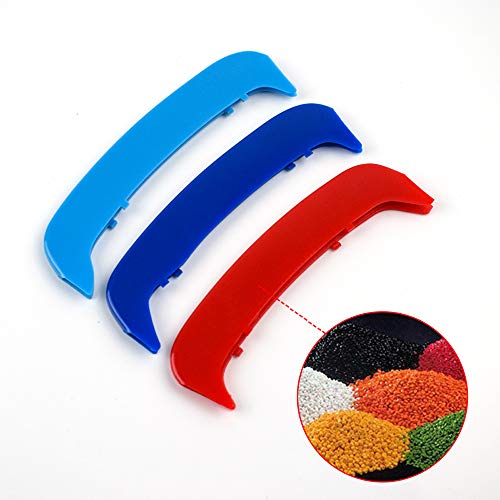 N/H KUNGKIC M Colored (Red Blue Light Blue) Grille Insert Trims Strips Compatible with BMW 3 Series E46 2002-2004 11-Beam Accessories