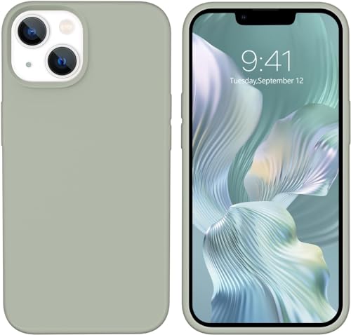 GUAGUA Case for iPhone 14, iPhone 14 Phone Case Liquid Silicone Soft Gel Rubber Slim Thin Microfiber Lining Cushion Texture Cover Shockproof Protective Anti-Scratch Phone Case, Gray Green by GuaGua - Used condition - CA$10.86