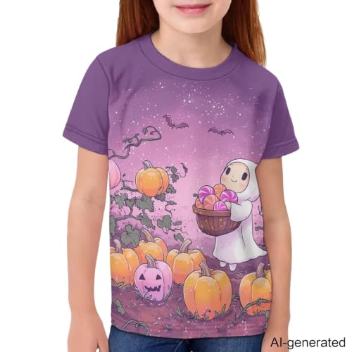 Image of Novelty 3D Graphic T Shirts for Kids Crew Neck Funny Animal Print Short Sleeve Girls Tshirts 3-16 Years