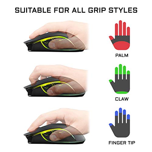 Kult XENON Wireless Gaming Mouse Ricaricabile ad Alte Prestazioni - Wireless Gaming Mouse 7200 DPI, RGB LED, 6 Pulsanti, Software dedicato, Leggero e Veloce - PC/PS4/PS5/Xbox One X/S - Mouse gaming - Immagine 6