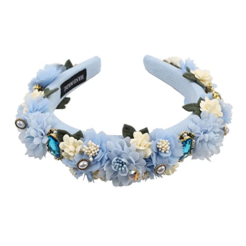 Luxury-Handmade-Crystal-Stone-Pearl-Flower-Headbands-Hair-Accessories-Women-Wed-Party-Hairband-Hair-Band-Ladies-Headwear-blue