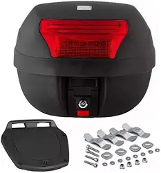 Bauleto 28 Litros Moto Traseiro Universal Removivel Pro Tork Lente Vermelha