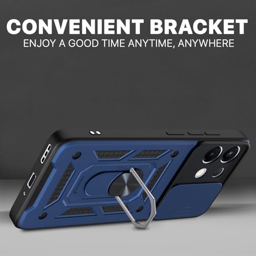 Image of Luxe Back Cover for Oppo K13 Turbo 5G / Oppo K13 Turbo Pro 5G | D10 Tough Armor Case | Sliding Camera Shield | 360 Protection | Kickstand Ring Holder | Military-Grade Bumper Case