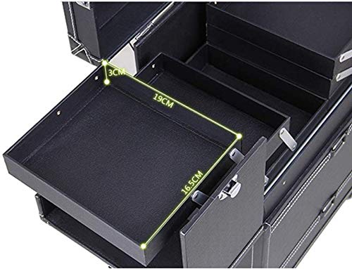 BYCDD Trolley Kosmetikkoffer Schminkkoffer, Aluminium Multikoffer Etagenkoffer mit 360° Rollen Make-up Koffer Beauty… – Bild 6