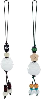 FINGERINSPIRE 2 Pcs 2 Styles Resin Lotus Flower Phone Charm 5.3x0.7inch Mobile Phone Pendant Lucky Phone Charm Cell Phone Lanyard Decoration Cell Phone Strap for Mobile Phone Keychain Bag Accessories