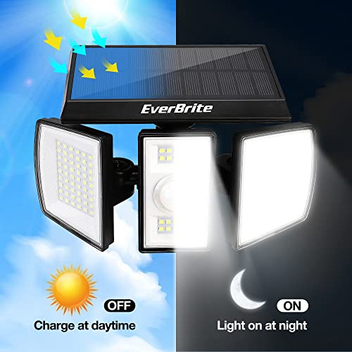 image for EverBrite Solar Outdoor Lights, 128 LED 7000K Solar Motion Sensor Ligh