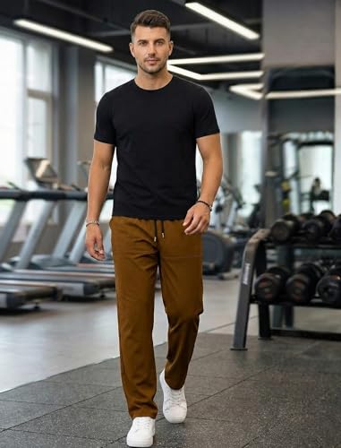 Image of Paralians Men's Polyester Straight Fit Track Pants with Flexi Waistband, Stretchable Mid-Rise Joggers for Sports, Gym & Casual Wear Pants Men