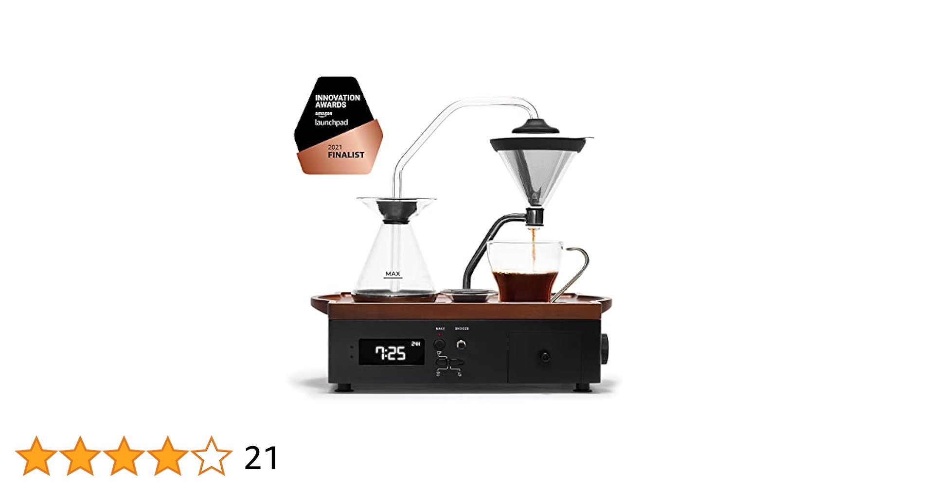 【中古】バリシーア・目覚まし時計付きコーヒーメーカー Amazon | Barisieur バリシーア 目覚まし時計付き コーヒー