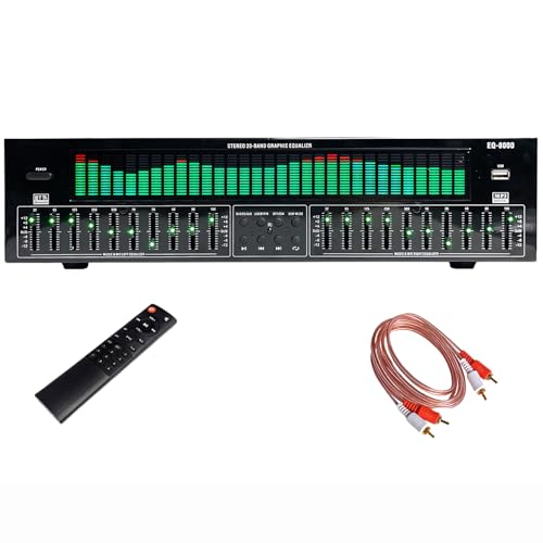 Ecualizador gráfico, ecualizador digital Bluetooth 5.4 con analizador de espectro, decodificación de audio coaxial óptica, reducción de ruido para estudio de grabación y karaoke en casa