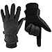 OZERO Winter Gloves Coldproof Snow Work Ski Glove - Deerskin Leather Palm & Polar Fleece Back with Insulated Cotton - Windproof Water-resistant Warm hands in Cold Weather for Women Men - Gray(L)