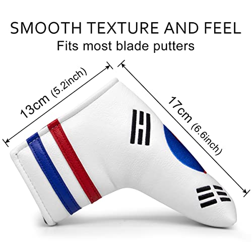Montela Golf Putter Cover South Korea Flag Blade Putter Cover Golf Putter Headcover Blade Putter Headcover Leather Golf Headcovers For Callaway Tiltiest Taylormade Cobra Pin #TOP3