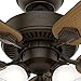 Hunter Fan Company 50887, 52-inch Swanson New Bronze LED Ceiling Fan, Pull Chain, Bedroom Ceiling Fans with Lights