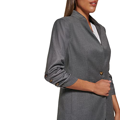 Calvin Klein Women's One Button Closure Wear To Work Suits Blazer, Tin Multi, 2 #TOP4