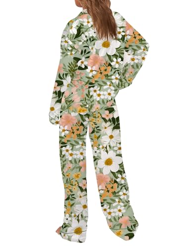 Image of SHESHOW Satin Pajamas for Women Set Long Sleeve Button Down Sleepwear 2 Piece Nightwear Women Pjs Sets Size XS-XXL