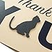 Cat Thank You Greeting Notecard Handmade 5x7 card black cat silhouette single card with envelope Kraft brown blank inside