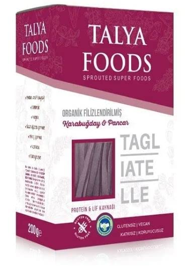 Talya Foods Organik Filizlendirilmiş Karabuğday Mor havuç & pancar Tagliatelle 200 g
