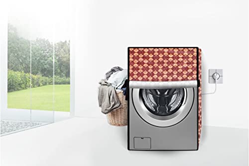 Image of Stylista Washing Machine Cover Compatible for IFB Senator Smart 8 Kg Front-Load Counterchange Pattern Brick