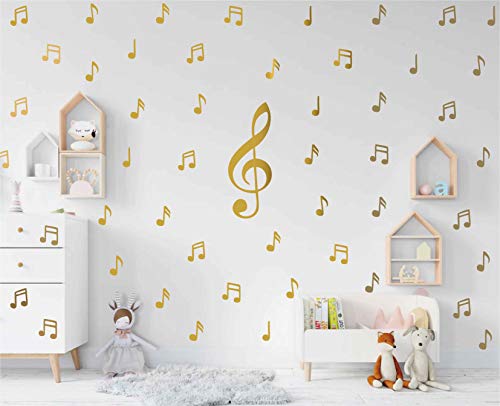 Vinilo decorativo patrón nota musical para pared 28 cm x 10 cm miniatura 1