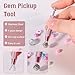 LIQWEI 2 Pcs Piercing Ball Grabber Tool, Piercings Holder Tool 4-Claw Piercing Grabber Tools Grabbers, Gem Tweezers Piercings Jewelrys for Jewelry Craft Small Parts Pickup(pink and silver)
