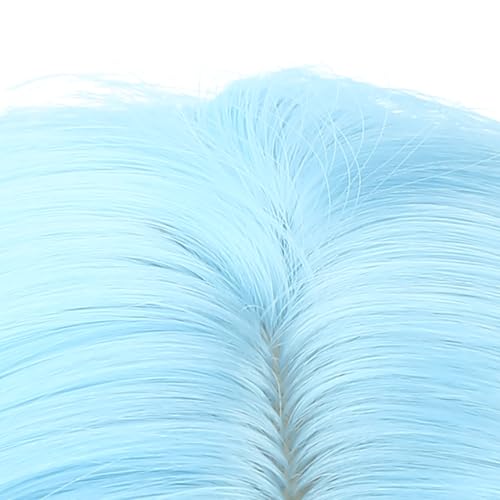 Image of PATTNIUM Blue Ombre Purple Short Curly Wavy Wigs for Girls Kids Side Part Shoulder Length Heat Resistant Synthetic Wig Halloween Cosplay Costume Party Wigs