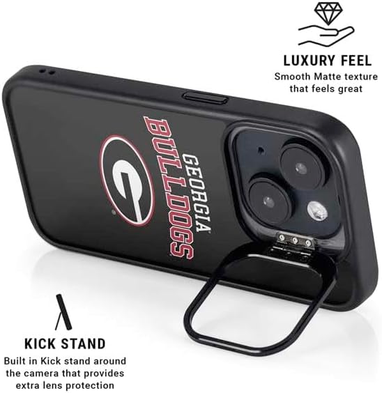 Skinit Kickstand Phone Case Compatible with iPhone 16 - Officially Licensed University of Georgia Bulldogs Design