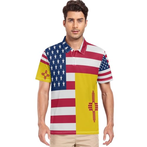 Polo de golf anti-transpiration pour homme motif USA original