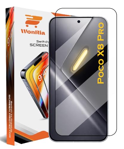 Image of WonRia Pack 1 - Tempered Glass for Poco X8 Pro 5G [1 Month Warranty] Edges to Edge 9H Hardness Screen Glass Protector with Easy Installation kit