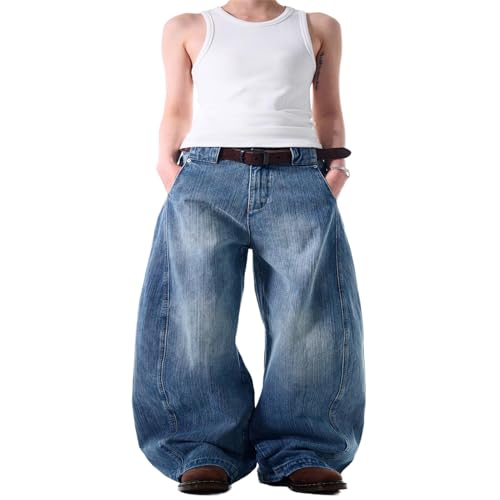 GUOYUXIAO Men's Jeans American-Style Retro Curved-Leg Loose Casual Pants Denim Trouser for Men2