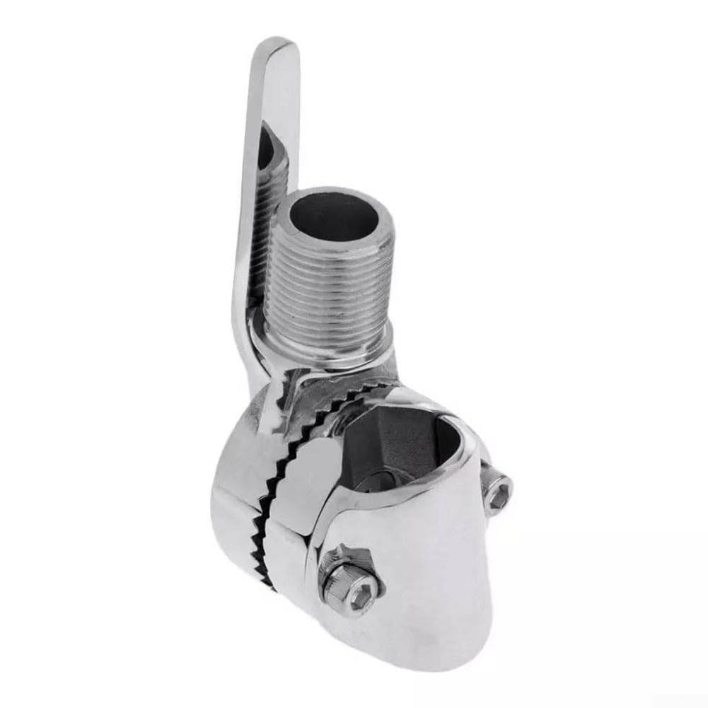 Zoegneer Marine VHF Antenna Mount 316 Acciaio Inox Regolabile Cricchetto Base Per 22-25mm Diametro Antenne Barca Yacht RV Staffa di Montaggio 270 ° 180 ° Angolo