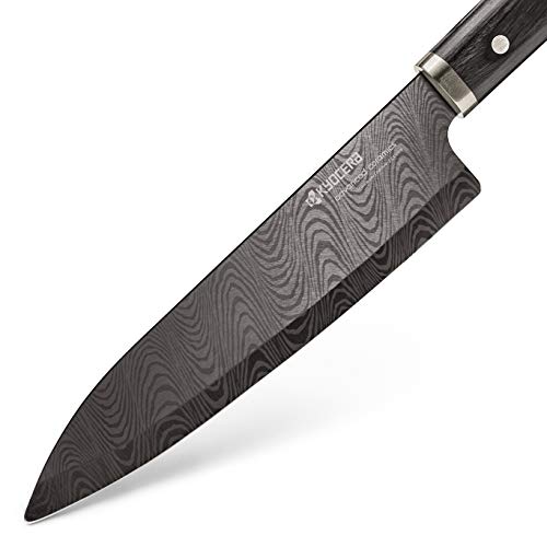 Kyocera Premier Elite Ceramic Chef's Knife With Triple-Riveted Handle, 7", Black #TOP2