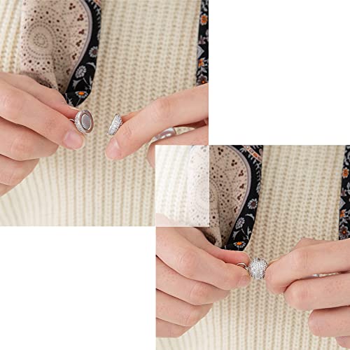 J'ai Mon Bijou Gemma's Silk Scarf – 100% Genuine Silk with Pearl Magnetic Clasps for Effortless Styling3