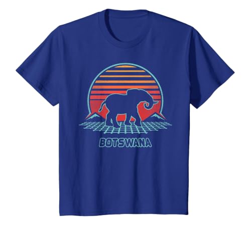 Botswana Retro Vintage 80s Style T-Shirt, Youth, Royal Blue, 2T