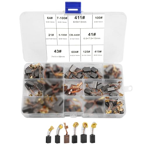 UYUYong 76 Pièces Balais de Charbon Machine Electrique+4 Pièces Balais de Charbon pour MAKITA, Brosses de Carbone Ponceuses Charbons Moteur Dureté Elevée, pour Scies...