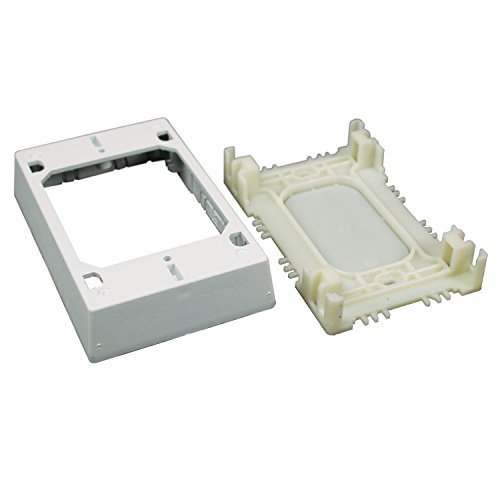 Kit de cubierta para cables Legrand Wiremold C210 de 12 pies, organizador para 3 cables, con caja de salida no metálica de 1 ganga, blanco miniatura 5