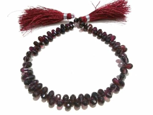 Grenat véritable perles facettées 4x6mm pour création bijoux