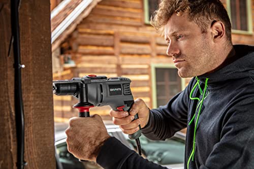 GRAPHITE Schlagbohrmaschine 550W, 13 mm Bohrfutter, 0-3000 U/min, Koffer + 10 Bohrer – Bild 4