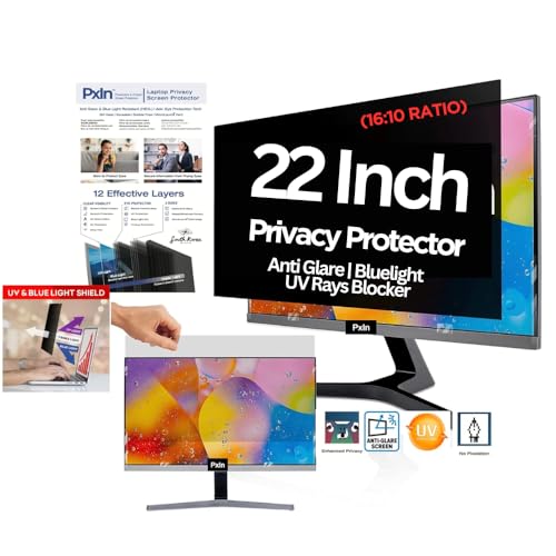 Image of Pxin FuTech 22 Inch (16:10) Monitor Privacy Screen Filter - NO Eye Strain | Anti-Blue Light + Anti-Glare