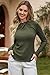 Dokotoo Long Sleeve Shirts for Women Mock Neck Tops Business Casual Twist Knot Slim Fit Stretch Underwear Layer Going Out T-Shirts Early Fall Fashion Outfits Clothes 2025 Plus Size Green X-Large